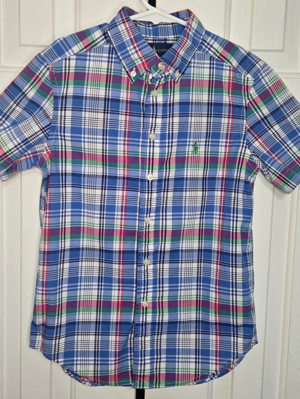 Ralph Lauren Boys Multi-Color Plaid Button Down Shirt Size Small (8) Preppy